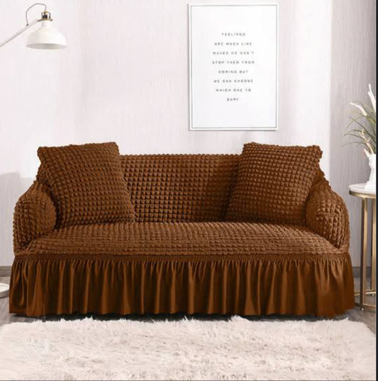 Fluffy Bubble Fabric Sofa Cover - Copper