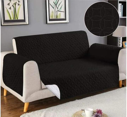 ULTRASONIC QUILTED SOFA COVER - Black