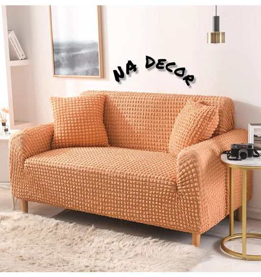 Stretchable Fitted Bubble Sofa Cover - Beige