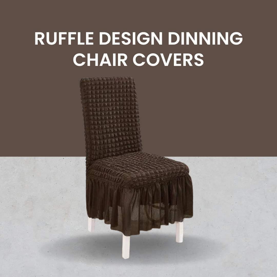 Pack of 6 Bubble Jersey Fabric Dining Chair Covers- Standard Size Easy and simple to use